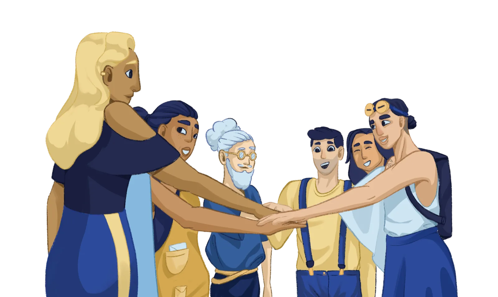 Illustration d'une équipe réunie, en écho au travail collectif de D2L Informatique